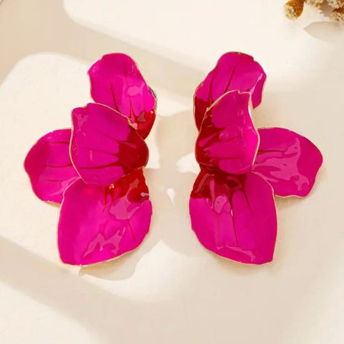 Fuchia earrings ILUMINALLA