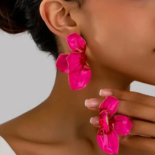 Earrings fuchia