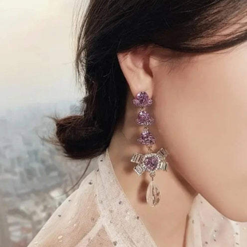 Sparkling Long Drop Earrings