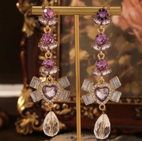 Sparkling Long Drop Earrings